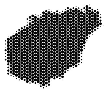 Nokta yarı ton Hainan Adası Haritası