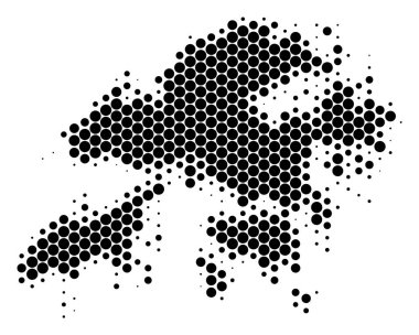 Nokta yarı ton Hong Kong Map