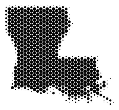 Nokta yarı ton Louisiana devlet harita