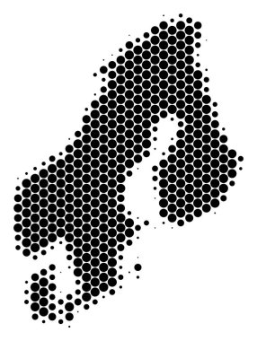 Nokta yarı ton Scandinavia harita