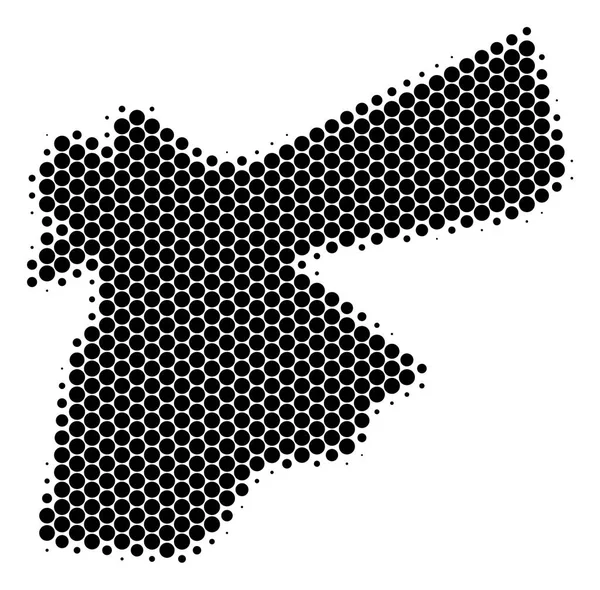 Punkt halftone jordanische Karte — Stockvektor