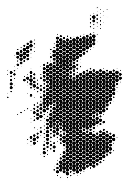 Dot Halftone Carte de l'Écosse — Image vectorielle