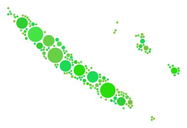 Kolaj nokta Yeni Kaledonya Adaları Haritası