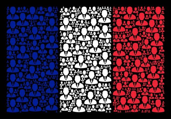 France Drapeau Mosaïque d'icônes d'homme d'affaires — Image vectorielle