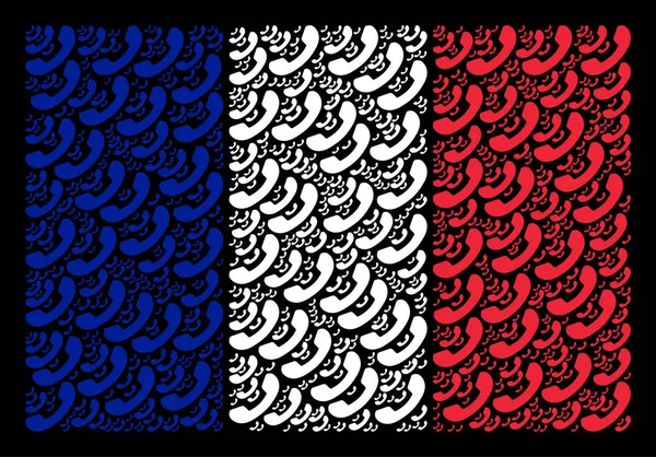 Σημαία Γαλλίας κολάζ από κλήση εικονίδια — Διανυσματικό Αρχείο