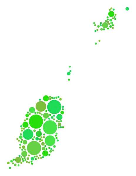 Grenada Karte Zusammensetzung der Kreise — Stockvektor