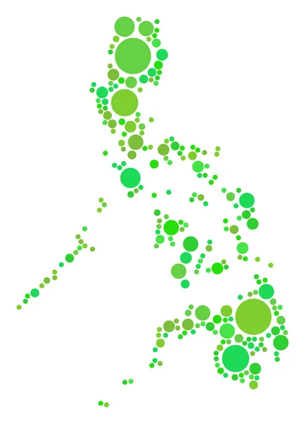 Filippinerna karta Collage av cirklar — Stock vektor