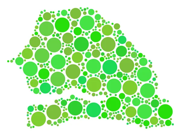 점의 세네갈 지도 구성 — 스톡 벡터