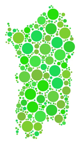 Italiano Sardenha Island Mapa Mosaico dos Círculos —  Vetores de Stock