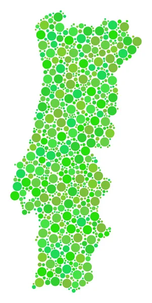 Portugal Mapa Colagem de Pontos — Vetor de Stock