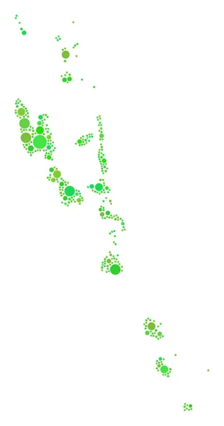 瓦努阿图群岛地图镶嵌点 — 图库矢量图片