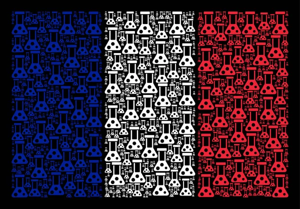 Frankrijk vlag Collage van chemie Items — Stockvector
