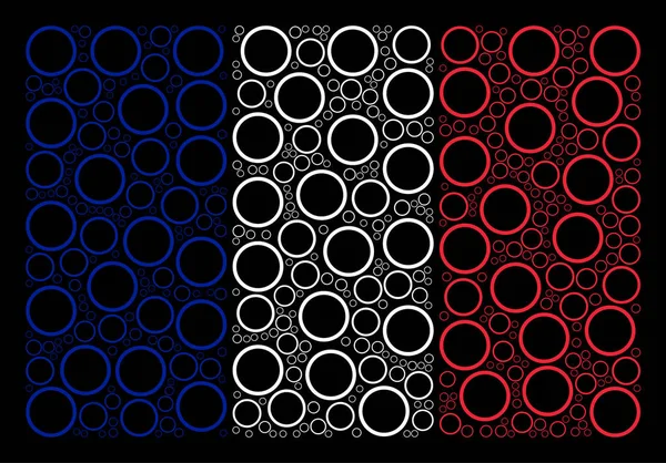 Fransk flagga mönster av cirklar bubbla ikoner — Stock vektor