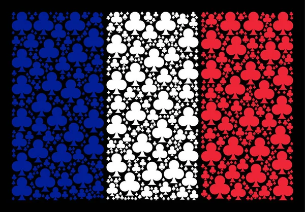 Drapeau Français Collage de Clubs Costume Icônes — Image vectorielle