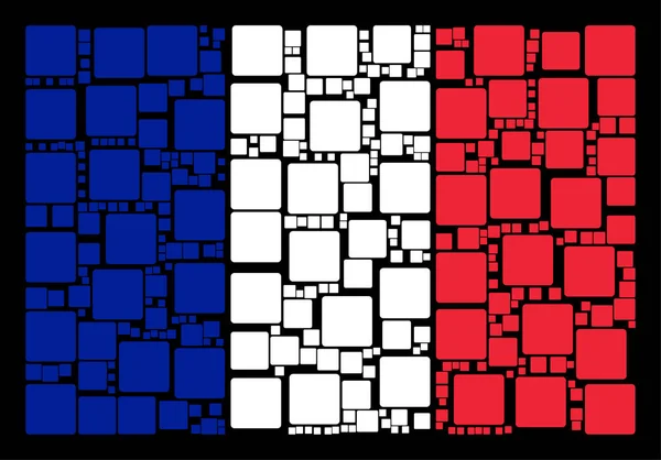 França Bandeira Colagem de ícones quadrados preenchidos — Vetor de Stock