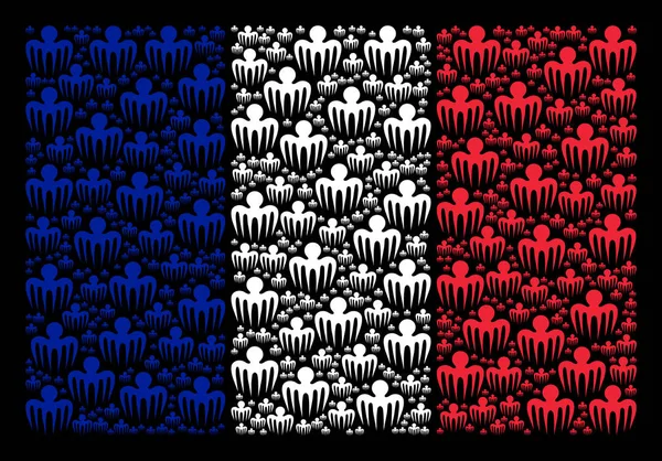 França Bandeira Mosaic of Spectre Octopus Itens — Vetor de Stock