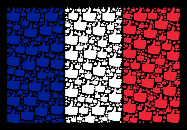 Μωσαϊκό του αντίχειρα στοιχεία σημαία της Γαλλίας — Διανυσματικό Αρχείο