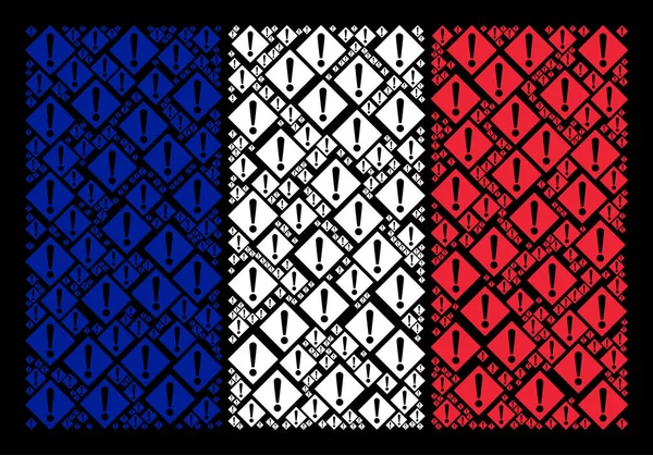 Σημαία της Γαλλίας κολάζ από τις εικόνες προειδοποίησης — Διανυσματικό Αρχείο