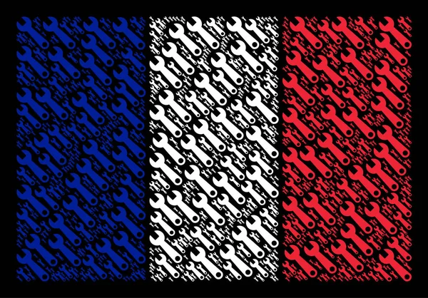 France Drapeau Collage d'icônes de clé — Image vectorielle