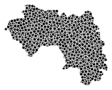 Afrika Gine harita mozaik nokta