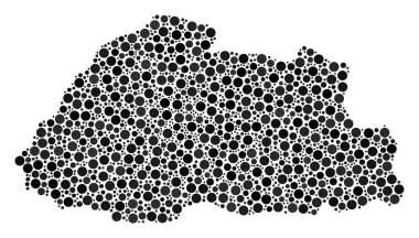 Bhutan Haritası kolaj nokta