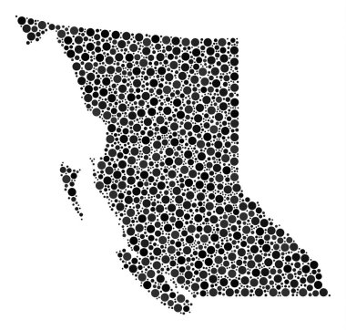 British Columbia eyaletinde harita kolaj çevrelerin