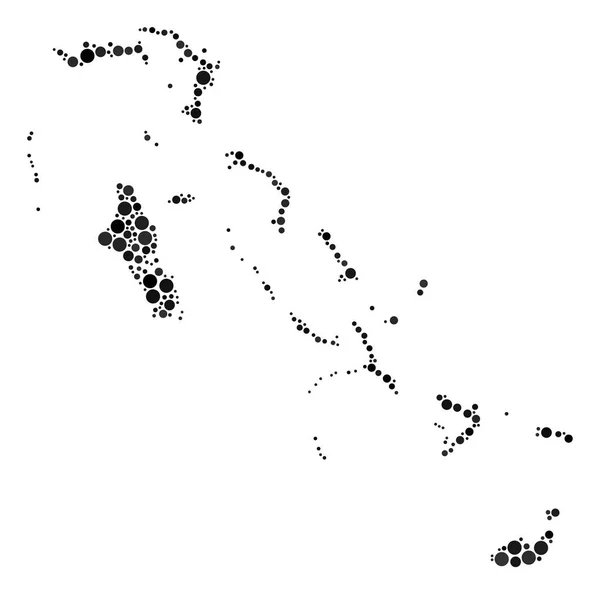 Νησιά Μπαχάμες Χάρτης σύνθεση των κουκκίδων — Διανυσματικό Αρχείο
