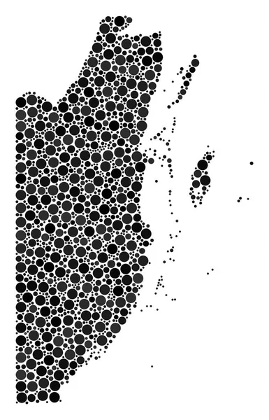 Belize Carte Mosaïque de points — Image vectorielle