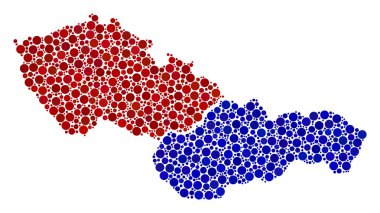 Çekoslovakya harita mozaik nokta