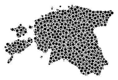 Estonya Haritası mozaik çevrelerin