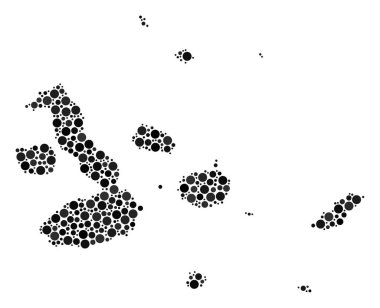 Mozaik küre Galapagos Adaları Haritası
