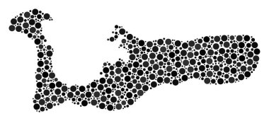 Grand Cayman Adaları'ndaki harita kolaj nokta