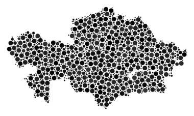 Kazakistan Haritası kompozisyon küre