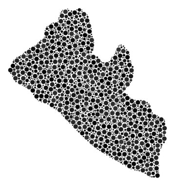 Liberya Haritası kolaj çevrelerin