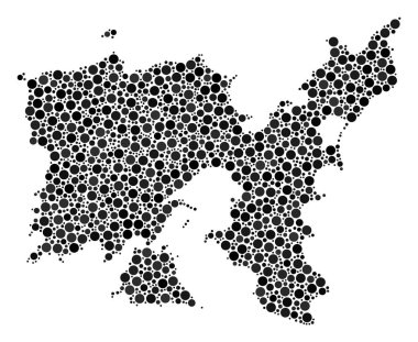 Limnos Yunan Adası harita kolaj Küre