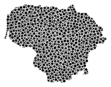 Litvanya Haritası kolaj Küre