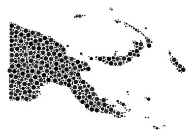 Papua Yeni Gine Haritası kompozisyon çevrelerin