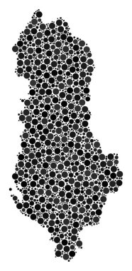 Arnavutluk Cumhuriyeti harita kompozisyon nokta