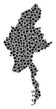 Myanmar Haritası kompozisyon nokta