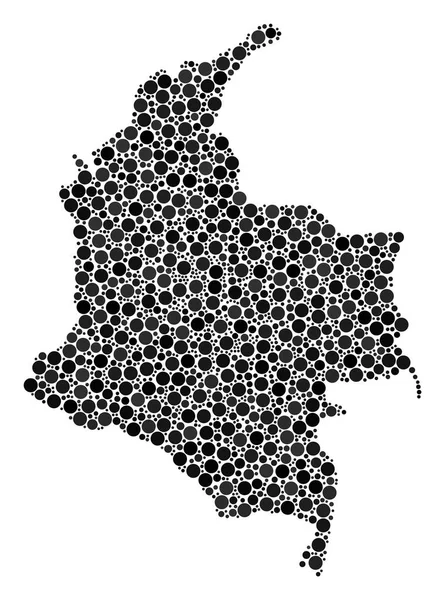 Colombia Mapa Collage de Esferas — Vector de stock