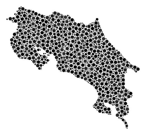 Kosta Rika Haritası mozaik nokta