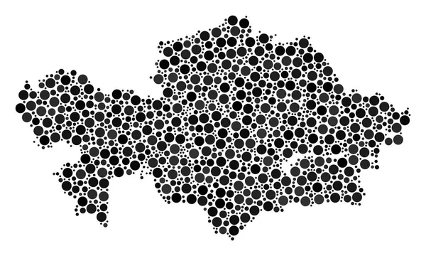 Mapa do Cazaquistão Composição das Esferas —  Vetores de Stock
