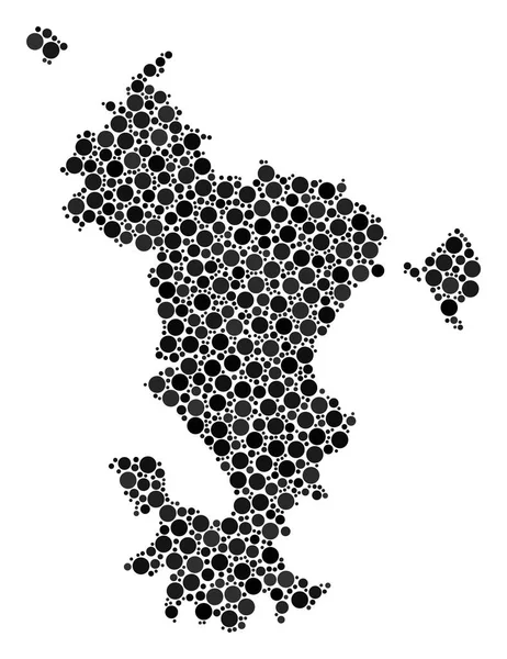 Mapa de Mayotte Island Mosaico de puntos — Archivo Imágenes Vectoriales