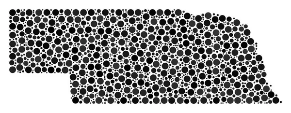 内布拉斯加国家地图马赛克圆 — 图库矢量图片