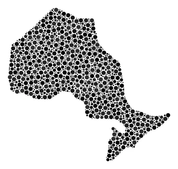 Provincie Ontario mapa mozaika koulí — Stockový vektor