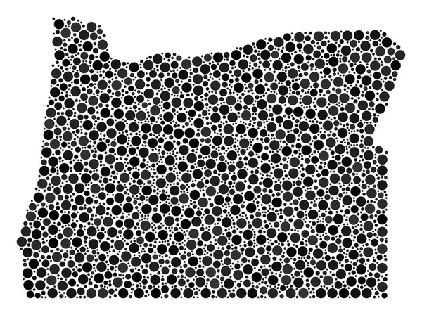 Oregon State harita kompozisyon nokta — Stok Vektör