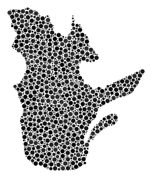 Карта провинции Квебек Мозаика Сфер — стоковый вектор