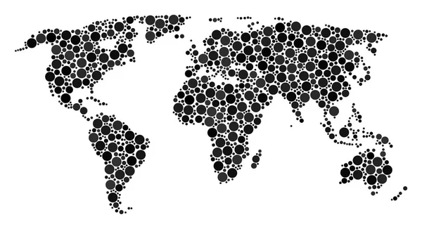 世界地图马赛克圆 — 图库矢量图片