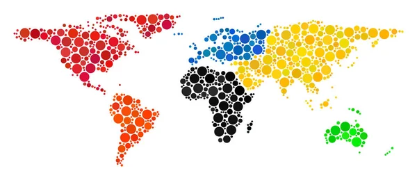 Wereld kaart mozaïek van bollen — Stockvector