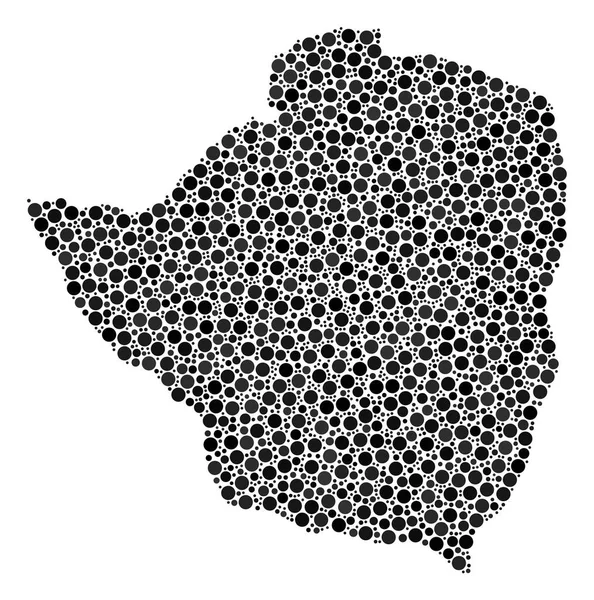 津巴布韦地图镶嵌球体 — 图库矢量图片